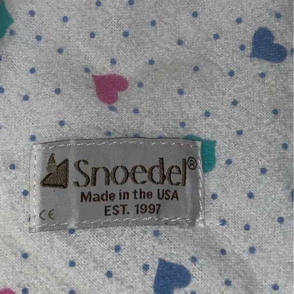 Snoedel Lovey Baby Security Blanket Hearts White multicolor gender neutral - Picture 3 of 8